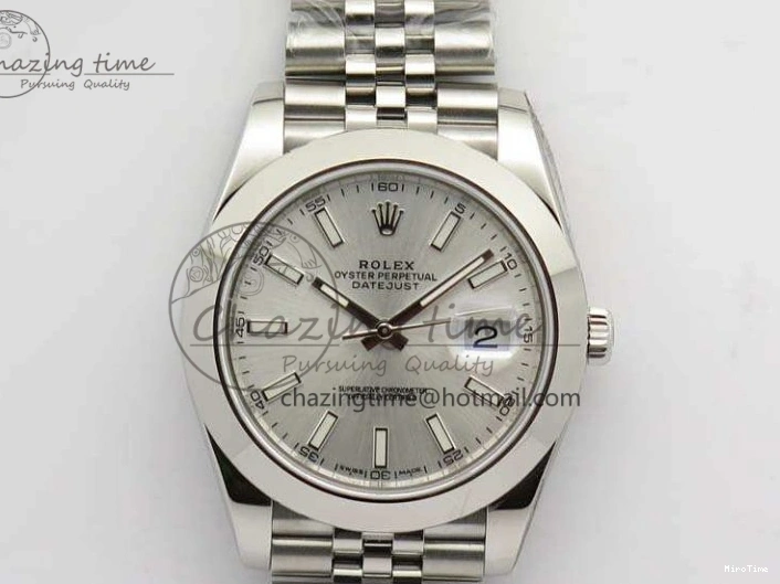 MiroTime 0401 Packable DateJust 228238 Smooth Bezel SS Noob 1:1 Best Edition Silver Sticks Dial On Jubilee Bracelet A 3506
